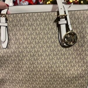 Michael Kors Beige Signature Tote Bag
